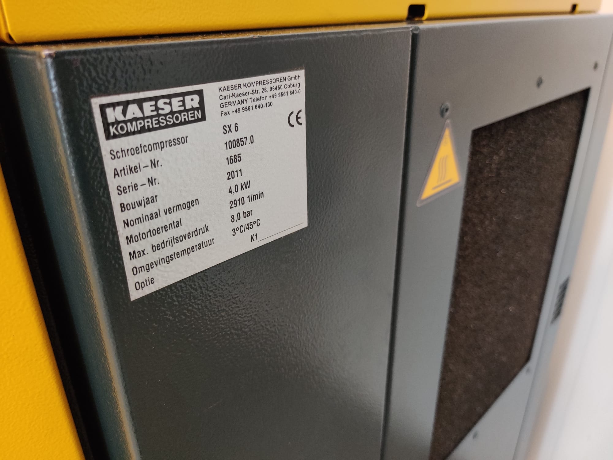 Schroefcompressor 400V, fabr. Kaeser - type SX 6 Aircenter (Gebruikt) - Afbeelding 8